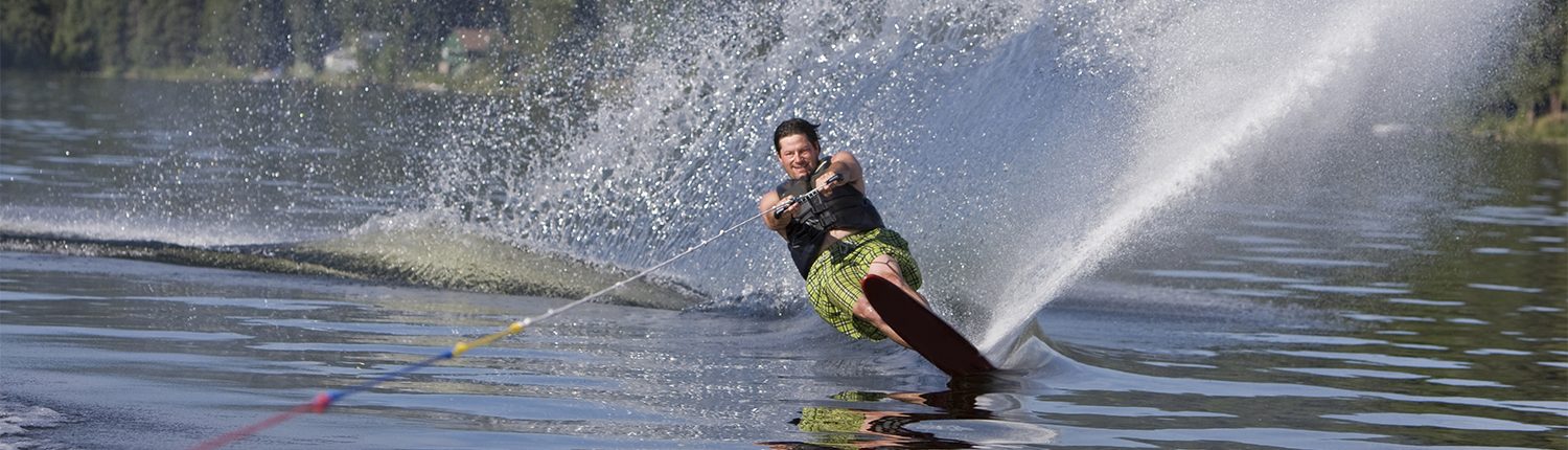 Man on waterski in a lake